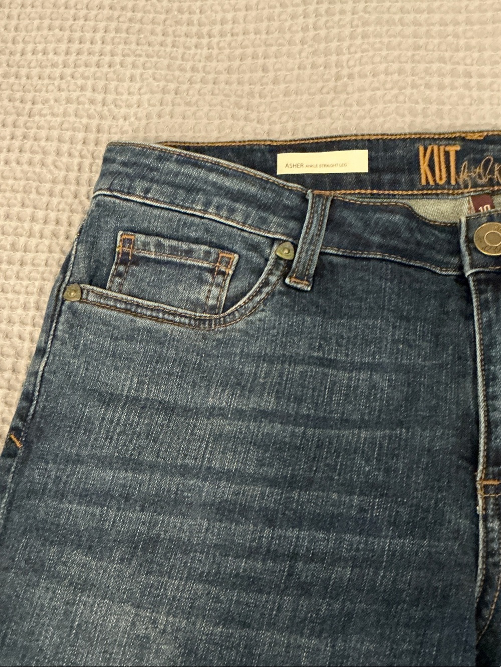 Kut from the Kloth Asher Ankle Straight Leg Jeans size 10 - Picture 4 of 12